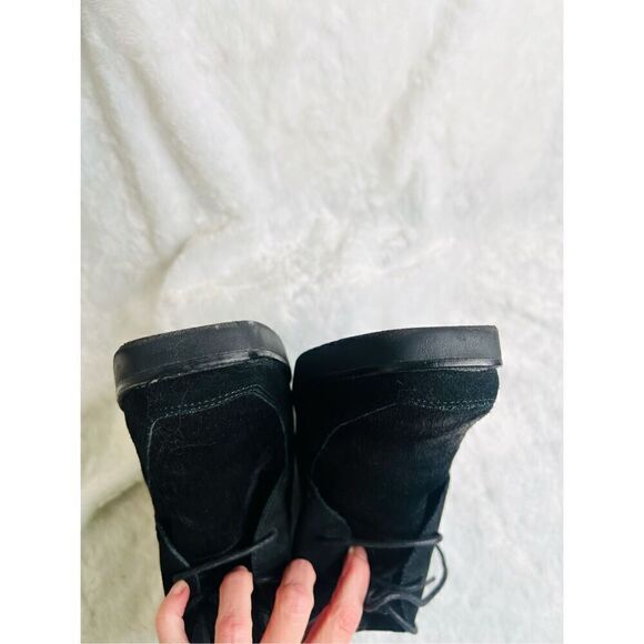 Donald J Pliner Dakota Womens Black Suede calf hair Wedge Ankle Booties Size 9M - Picture 8 of 8